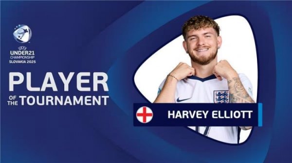 He won the championship with 5 goals in 6 games! Liverpool midfielder Elliott was elected the best player in this European Youth Championship