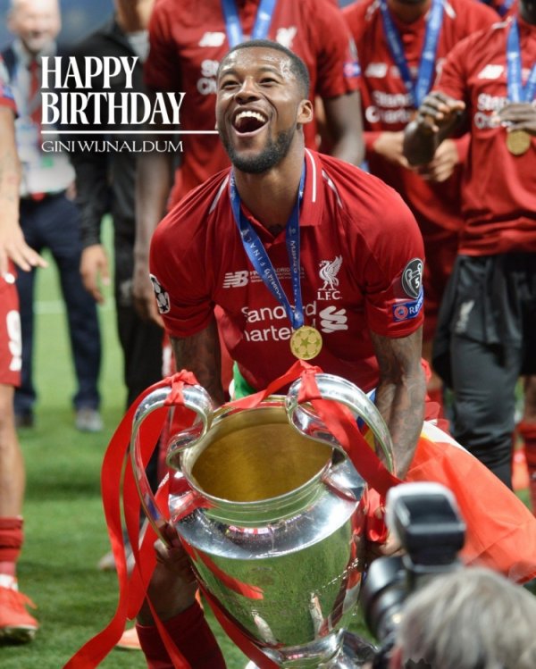 Liverpool wishes Wijnaldum a happy 35th birthday. The player played 237 games for the Reds and won 4 titles.